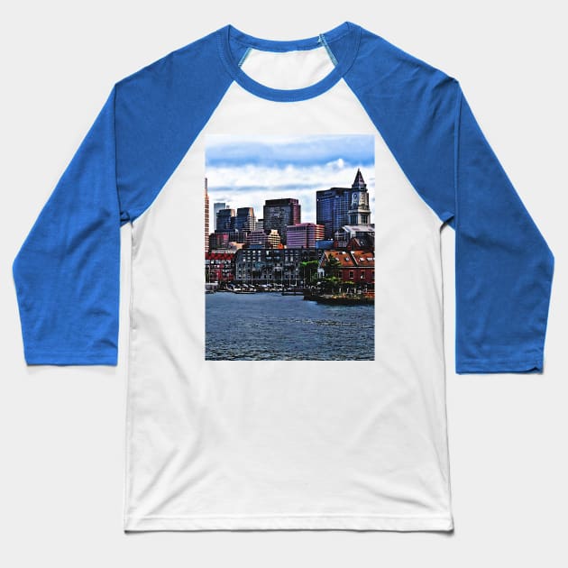 Boston MA - Inner Harbor Baseball T-Shirt by SusanSavad